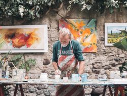 Painter: Artist busy on his creative work
