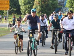 Polres Lingga Gelar Sepeda Gembira dan Senam Aerobik Semarakkan Sambutkan Hari Bhayangkara Ke-76